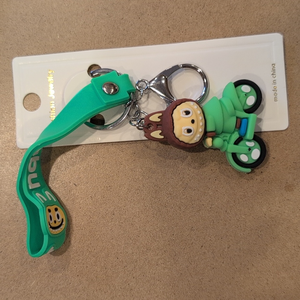 Cute Green Keychain Toy with Character